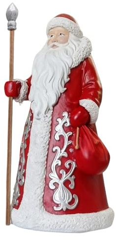 Figura Natale Babbo Natale: Scultura Festïva Classica, Statua Di Natale In Resina 12x10x24 Cm, Mostra Collezionabile, Adořno Natale Decorativo | Casa Soggiorno Camera Da