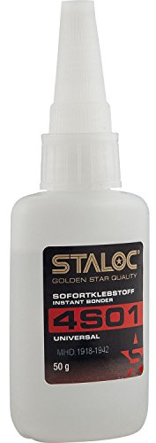 STALOC Sofortklebstoff 4S01 | Sekundenkleber universal | schnellhärtend | klebt Metall, Kunststoff, Holz, Gummi, Glas, Keramik usw. | 50 g