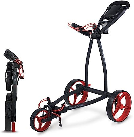 Big Max Golf Trolley Blade IP 3 Rad Flat faltbar Phantom-Red