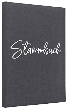 Hochzeitideal – Stammbuch der Familie Amore grau 21,0 cm x 15,0 cm - Buchbinderleinen Hochzeit - Familienbuch Standesamt mit 6-Fach Ringmechanik für Urkunden mit Behördenlochung