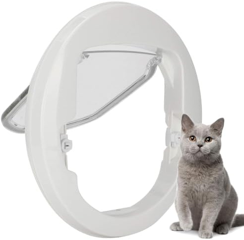 Porta con gattaiola a 4 vie con chiusura a ribalta per animali domestici Porta magnetica rotonda per cani dentro e fuori Porta per animali domestici per gatti e cani di piccola taglia Cagnolini