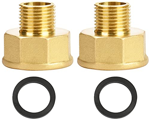 Extensión reductora de dos piezas 1/2 exterior x 1 interior latón, reductor de 1 pulgada a 1/2 pulgadas, reducción de 1 pulgada a 1/2 pulgada