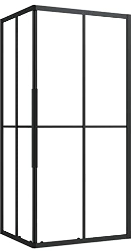 vidaXL Duschkabine Eckeinstieg Duschwand Duschabtrennung Dusche Bad Badezimmer Duschtür ESG 90x70x180cm Aluminiumprofil Schwarz Transparent