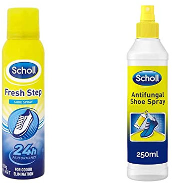 Scholl Fresh Step Shoe Spray, 4 x 150 ml & Antifungal Shoe Spray Disinfectant, 250 ml