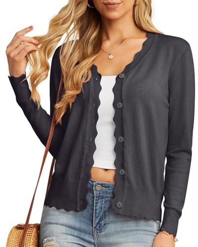 GRECERELLE Jersey de punto fino atemporal, gris oscuro, M