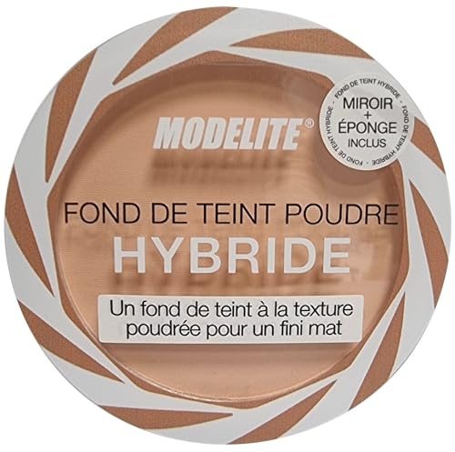 Fond de teint hybride en poudre, couleur beige clair, miroir et éponge inclus, 10 Gr