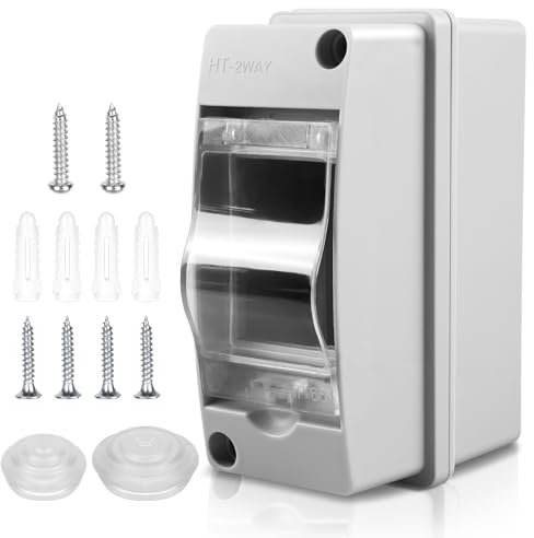 Coffret Electrique Etanche Exterieur Boîtier: Boîte Etanche Electrique Exterieur IP65, Tableau Electrique 1 Rangée, Boîtier Electrique Etanche, Coffret Electrique 2 Modules Pour Disjoncteur Mural