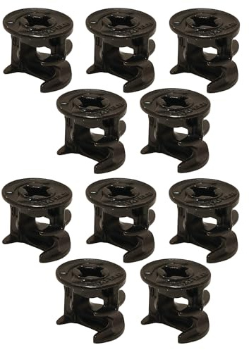 cyclingcolors 10x Dado per giunto eccentrico connettore ricambio per collegamento mobili cassetti armadi scaffali, nero senza bordo 15x16mm