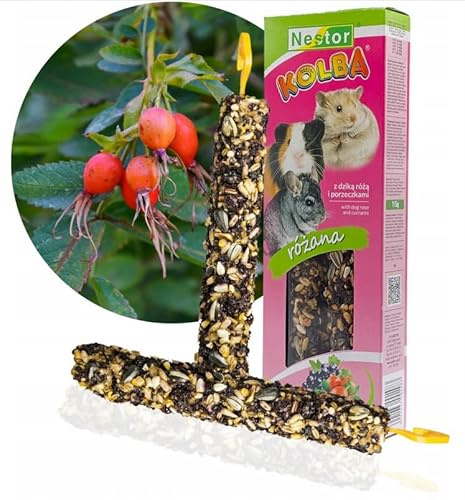 Small Animals Rabbits Twin Pack Hamster Two Sticks Food DogRose and Currants Flavor Natural Gnawing Nibbling Snacks Guinea Pig Rat Mouse Gerbil Rodents Pet Vegetable Foods Chew Treats
