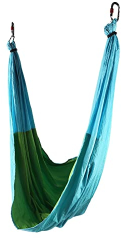 Aramox Hamac de Yoga Aérien, Balançoire en Tissu Nylon pour Fitness, avec Poignée en Mousse Épaisse, Hauteur Réglable, Supporte 200 Kg, Bleu Ciel et Vert Fruit