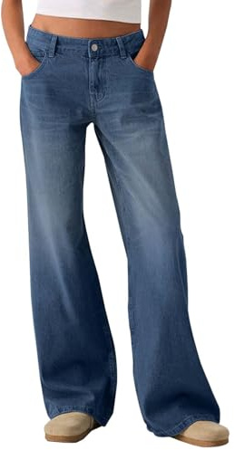 Jeans Mujer Ropa Vaqueros Elasticos Pantalones Anchos Casual De Push Up Cargo Wide Leg Y2K Vintage Talla Grande Tallas Grandes