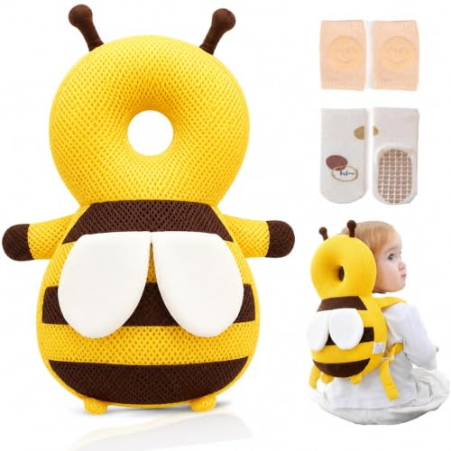 Viondra Baby Head Protector Backpack for 5-24 Months, Bee