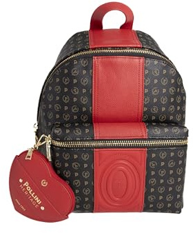 Pollini Zaino Heritage con Stampa 70°Anniversario Nero e Rosso