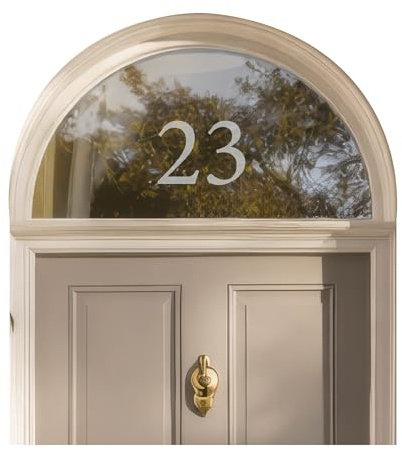 Modern Frosted House Number Stickers for Glass Doors & Windows – Self Adhesive Vinyl