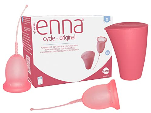enna cycle original - 2 Copas Menstruales Y Caja Esterilizadora, TALLA S