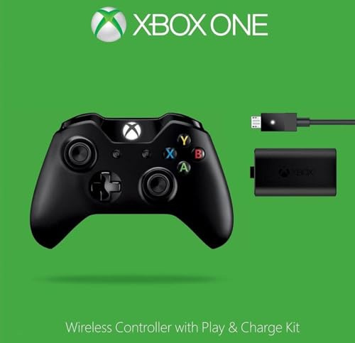 Microsoft W2V-00003 Wireless Controller + Play&Charge KIT Black Force Feedback, analog + digital, Multi-Plattform, kabellos, Gamepad
