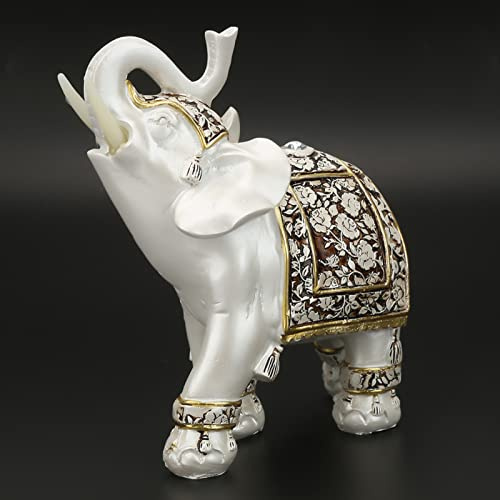MOUMOUTEN Escultura Elefante Blanco, Modelo Mascota Simulación, Decoración Artística, Símbolo de Riqueza y Paz