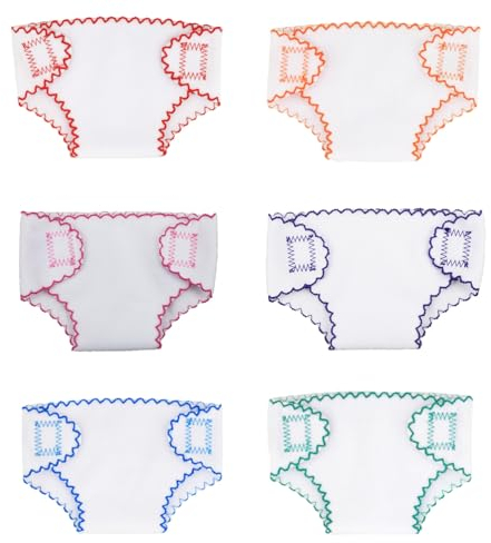 TOYANDONA Puppenwindeln, Puppenunterwäsche, Puppenwindeln, Puppenzubehör für 35,6-45,7 cm große Babypuppen und Puppen, 6 Stück