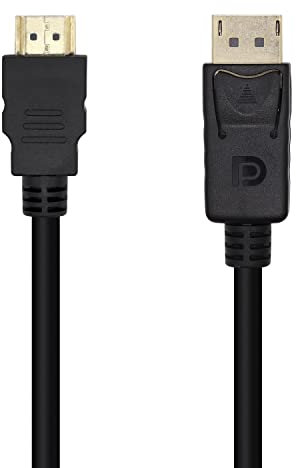 AISENS Cable Conversor DisplayPort A HDMI. DP/M-HDMI/M. Negro. 1.0m