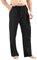 Mens Linen Trousers Casual Elastic Waist Summer Beach Loose Yoga Trousers Black M