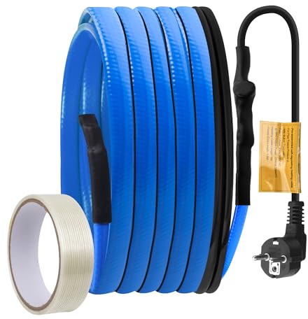 Rohrheizkabel für Rohrfrostschutz, Ci-Fotto Selbstregulierendes Heizkabel mit Integriertem Thermostat zum Schutz von Wasserrohren, Metall-/Kunststoff-Hausrohren, Dachrinnen, Einlaufrohren (4M, 17 W/M)