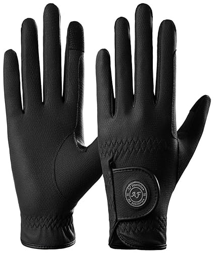 AF EQUESTRIAN Childrens Horse Riding Gloves Equestrian Premium Synthetic Leather Sui Sereno Gloves Snake Skin Design (Black, Small)