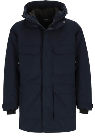 Blue Wave Marten - Parka funcional para hombre con forro acolchado, chaqueta funcional impermeable con capucha, marine, 3XL