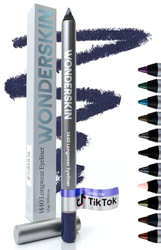 Wonderskin Eyeliner Stift 1440 Langhaftender Aubergine Kajalstift - Wasserfester, anspitzbarer Kajalstift & wischfester (Blueberry)