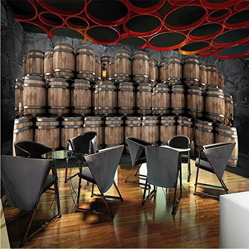 Papel pintado fotográfico rústico de madera para bodega de vino en 3D, decoración de bares de cerveza, viñedo, fondo