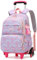 Amythe Kinderrucksack mit Rollen für Mädchen ab 8 Jahren, 16 Zoll Schulrucksack für Mädchen der Klassen 2-7, Lässiger Rucksack Daypack mit Trolley für Schule/Reisen, 6 Räder -Lila