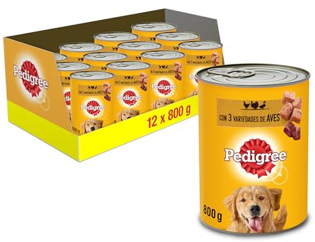 Pedigree Comida Húmeda para Perros Sabor Aves en paté Lata 12 x 800g