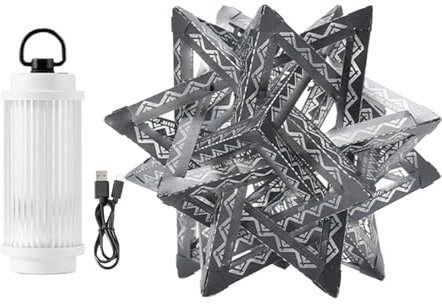 Étoile léger du camp portable, lumière étoile pour le camping, Lumières de tente de lampe de camping étanche, Éclairage ambiant, ornement de matériel de camp portable pour patio extérieur, auvent, fêt