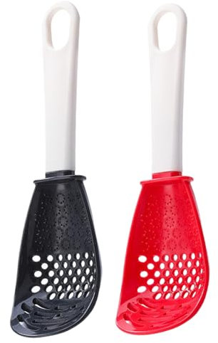 Cucchiaio di filtro, cucchiaio in silicone resistente al calore, skimmer facile da pulire con manico non slip, cottura multifunzionale per schiacciatura, grattugiatura, drenaggio, separatore di uova