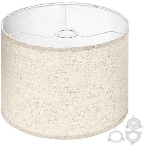 Lamp Shades 8.7 Top x 8.7 Bottom x 7.9 Height Set of 1 – Small Beige Lampshades – Fits E26, E14 & 11mm Adapters – Easy Assembly (Ships Rolled Flat) (Beige - Pack of 1, Small)
