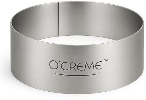 O'Creme Cake Ring Sturdy Stainless Steel Round Mousse Cake Ring Mold for Baking, Dessert Cake Decorating Pastry Rings 3 Inch Diameter x 2 Inch High