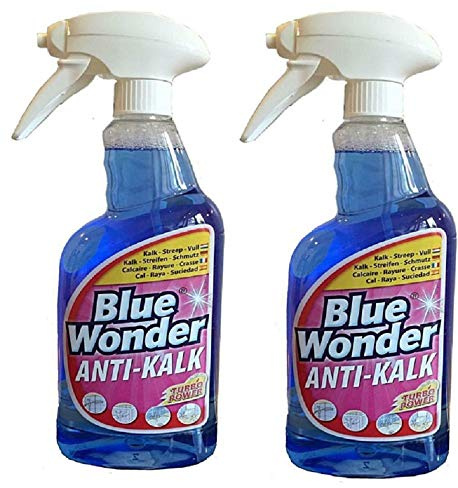 2 x Blue Wonder Duschkabinen-Reiniger Anti Kalk Badreiniger Reiniger Set 1,5Ltr.
