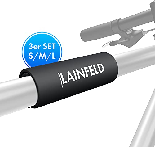 LAINFELD Fahrrad Rahmenschutz | 3er Set | Transportschutz passend für Thule Fahrradträger | Carbon Rahmen Schutz | Fahrrad Zubehör Befestigung