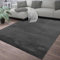 TT Home Teppich Wohnzimmer Kurzflor Anti-Rutsch Rückseite Einfarbiges Design Waschbar, Farbe: Anthrazit, Größe:160x220 cm