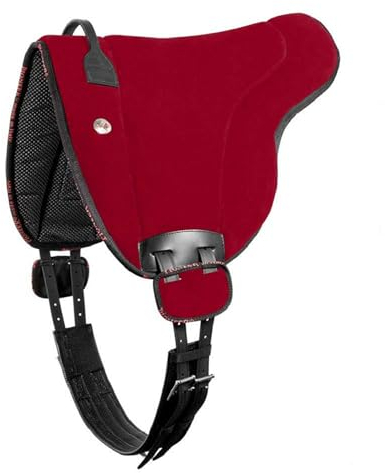 Brama West Bareback Reitpad UNICA Leder von Pioneer - super Soft - Made in Italy - Farbe Rot, Gr. Full
