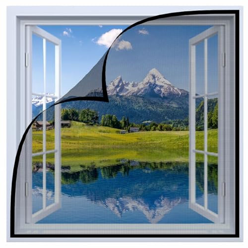 Fliegengitter Fenster Balkon Fenster 80x150cm Insektenschutz Tür, faltbar, Luft kann frei strömen, für Flure/Türen,Schwarz
