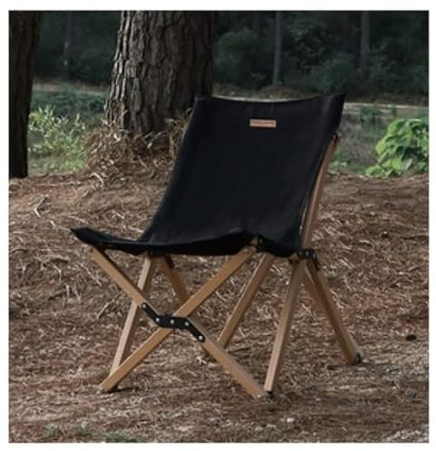 Campingstol Strandstol Bärbar Campingstol Lättviktsfällbar Fiske Utomhuscampingstolar Ultralätt Massivträstol Hopfällbar Stol Utomhus Stol (Color : Black)