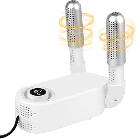 MXTIMWAN Asciuga Scarpe Elettrico da Calcio,Asciuga Stivali Pieghevole,Asciuga Guanti con Timer,Asciuga Scarpe Portatile per Scarpe, Guanti, Calzini,Design Pieghevole,Asciugatura Rapida,Bianco
