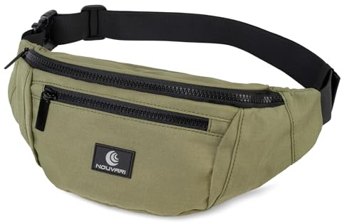 Bauchtasche für Damen und Herren Schwarz Hüfttasche für Festival, Camping & Sport Unisex Wasserabweisende Hip Bag für Reisen, Outdoor & Wandern (Olive)