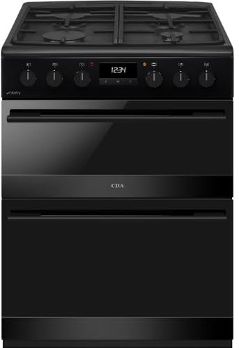 CDA CFD600MB Dual Fuel Cooker with Double Oven, A Rated - Black
