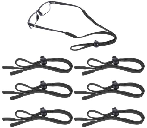 PATIKIL 30–50 cm glasögonband för män kvinnor, 6 st justerbara glasögonband solglasögonhållare nackhållare sladd för inomhus utomhussport, svart, Svart, Long 11.8-19.7 inches (30-50 cm)