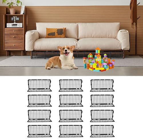 Yallmie 12 Piezas Bloqueador para Debajo del Sofa, 37 * 17 * 12 Cm Bloqueador de Juguetes para Mascotas Bloqueadores de Juguetes Sofa Barrera Empalmada Protector Debajo de La Cama para Muebles y Sofá