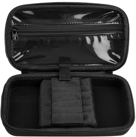 Sac de Transport pour fléchettes - Étui de fléchettes avec Poches en Filet, étuis pour fléchettes avec 6 Bandes élastiques, Sac de Transport Organisateur de Rangement avec poignée, Noir, Voir