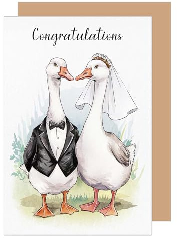 Edition Seidel Premium gratulationskort för bröllop med kuvert. Bröllopskort gratulationskort med engelsk text för par man och fru, Mr & Mrs Just Married Grattis (H510 SW025)