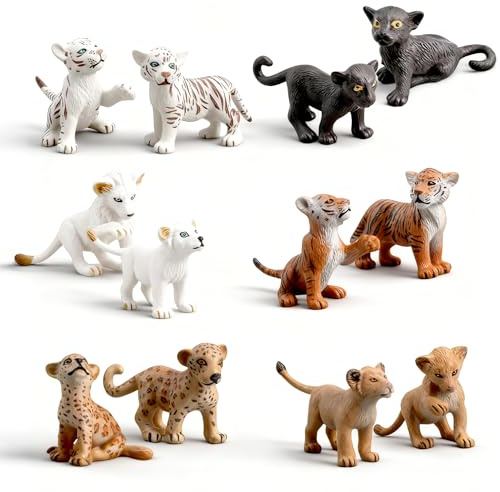 GZXUEHU Juego de 12 juguetes para animales del bosque, figuras de animales, finos y exquisitos, realistas y duraderos, ideales para juegos diarios, decoración y coleccionables