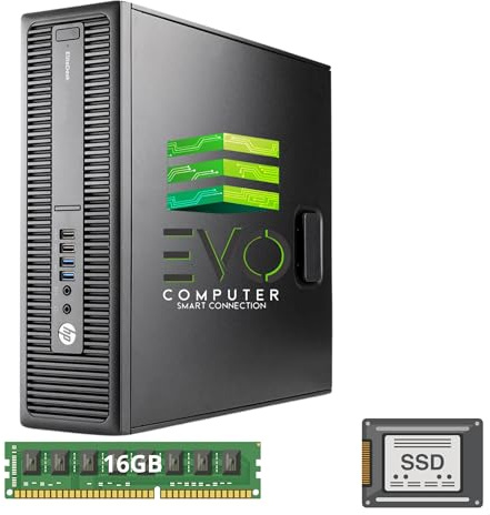 HP 800 G2 | Ordenador Sobremesa Intel Core i5 6ª Generación | 256GB SSD | Windows 11 Pro (Reacondicionado) (Negro, gráfica integrada Intel HD Graphics 530, 256, GB, Windows 11 Pro, 16, GB)
